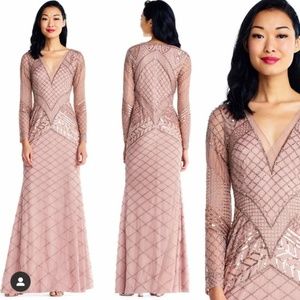 Beaded long sleeve dress